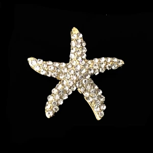Popular wholesale shinny fashion Wedding Invitation Starfish Rhinestone Buckles With Slider Back