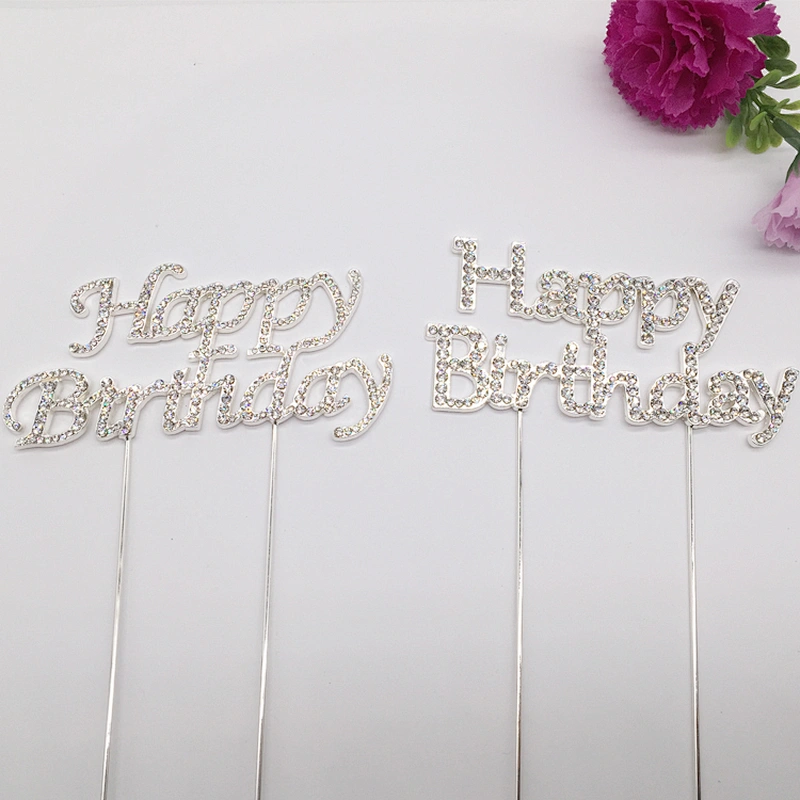 party cake decor happy birthday rhinestone cake topper