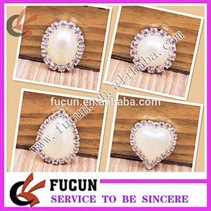 NEW 22*20mm pearl rhinestone buttons for flower center embellishment or hair bow craft DIY