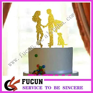 Hot Selling Customized couple style acrylic glitter Cake Topper For Wedding