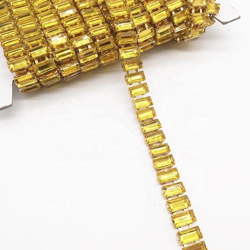 China manufacturer professional customised golden rhinestone metal strass trimmings