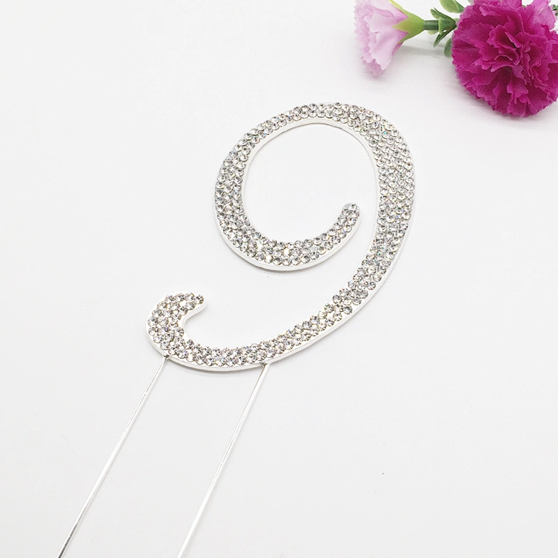 7cm height crystal clear number anniversary birthday cake topper for decoration