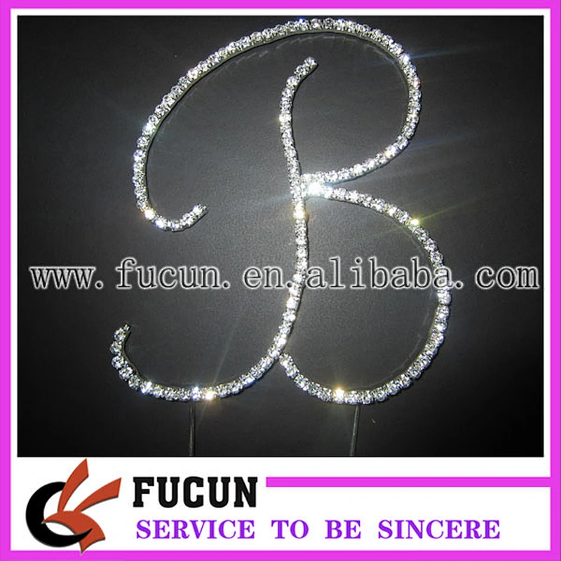 Fashion letter wedding cake topper with rhinestone wholesale from china
