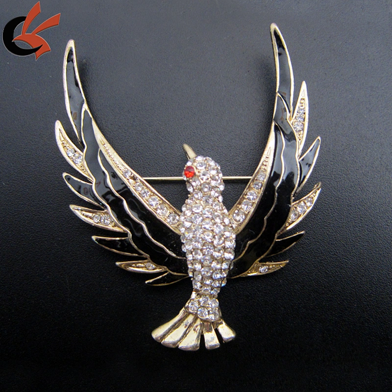 hot sale enamel rhinestone eagle brooch
