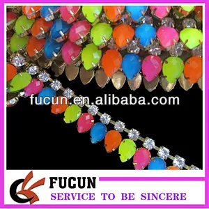new design neon rhinestone trimming