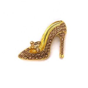 Hight Quality Color painting rhinestone high heel brooch