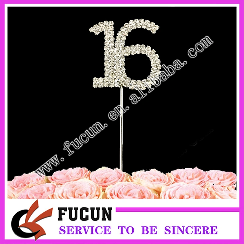 party Cake Accessory supplies 16 ages birthday party decorations rhinestone cake topper