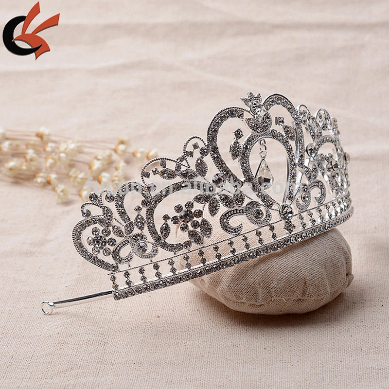 Bridal Rhinestone silver tone clear Crystal crown Headpiece Hair tiara