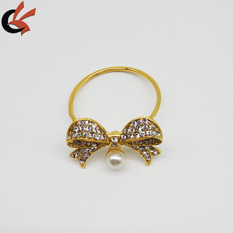 fashion bowknot rhinestone napkin ring for wedding
