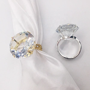 fashion metal holder crystal rhinestone diamond napkin ring for weddings