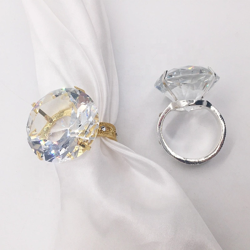 fashion metal holder crystal rhinestone diamond napkin ring for weddings