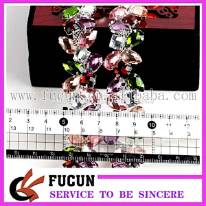 Multi-colored rhinestone chain hair dress collar rhinestone trimming