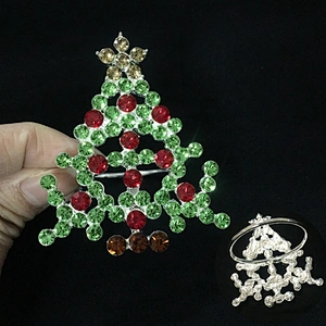 Fashion Decorative Blingbling Jewelry Christmas Tree Napkin Ring for Christmas