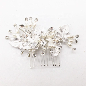 top seller 2019 trending styling hair comb wedding curly hair rhinestone bead comb factory price