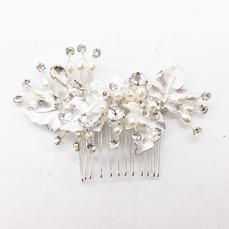 top seller 2019 trending styling hair comb wedding curly hair rhinestone bead comb factory price