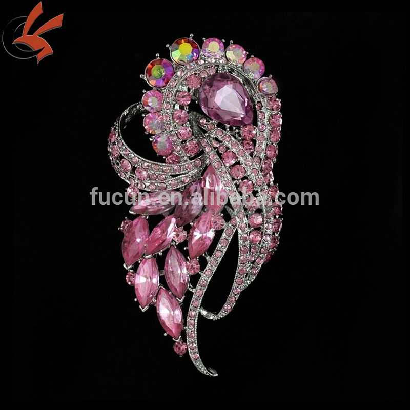 Wholesale Vintage Rhinestone Crystal Brooch Pin for Evening Dress Decoration