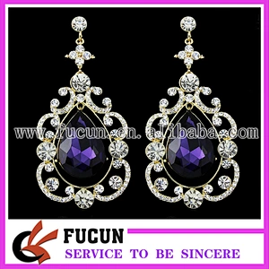 Fashion Wholesale Art Deco Dangle Rhinestone Earrings