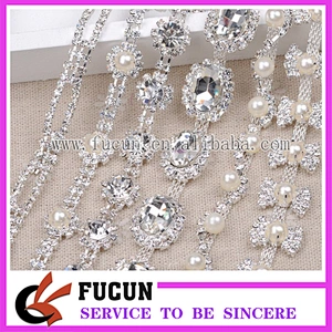Wedding Waist Belt Beaded Rhinestone Trims/Headband Pearl Beaded Trims Chain