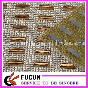Factory price 10*10MM all glass beads rhinestone mesh trimming 24*40cm/sheet for bags/garment/shoe