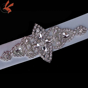 China manufacturer Handmade Beaded Crystal Rhinestone Applique For Bridal