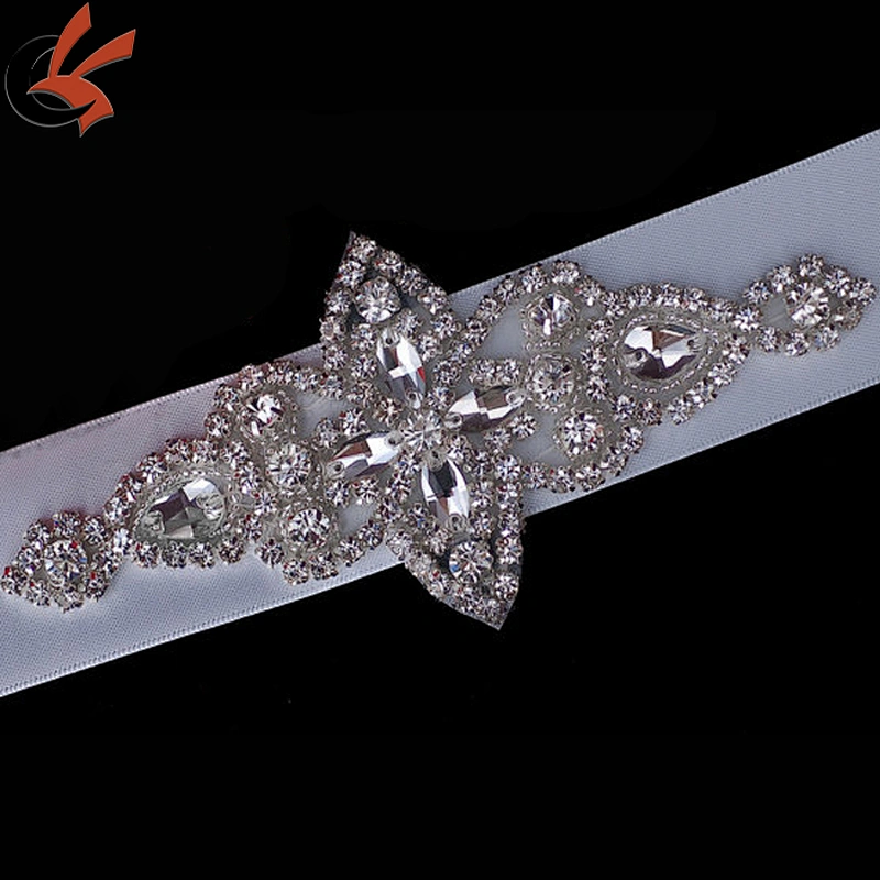 China manufacturer Handmade Beaded Crystal Rhinestone Applique For Bridal