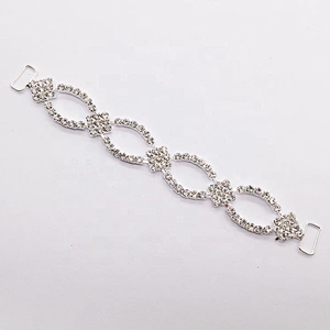Oval Framed Rhinestone Pave Swimsuit Beauty Contest Bikini Connector