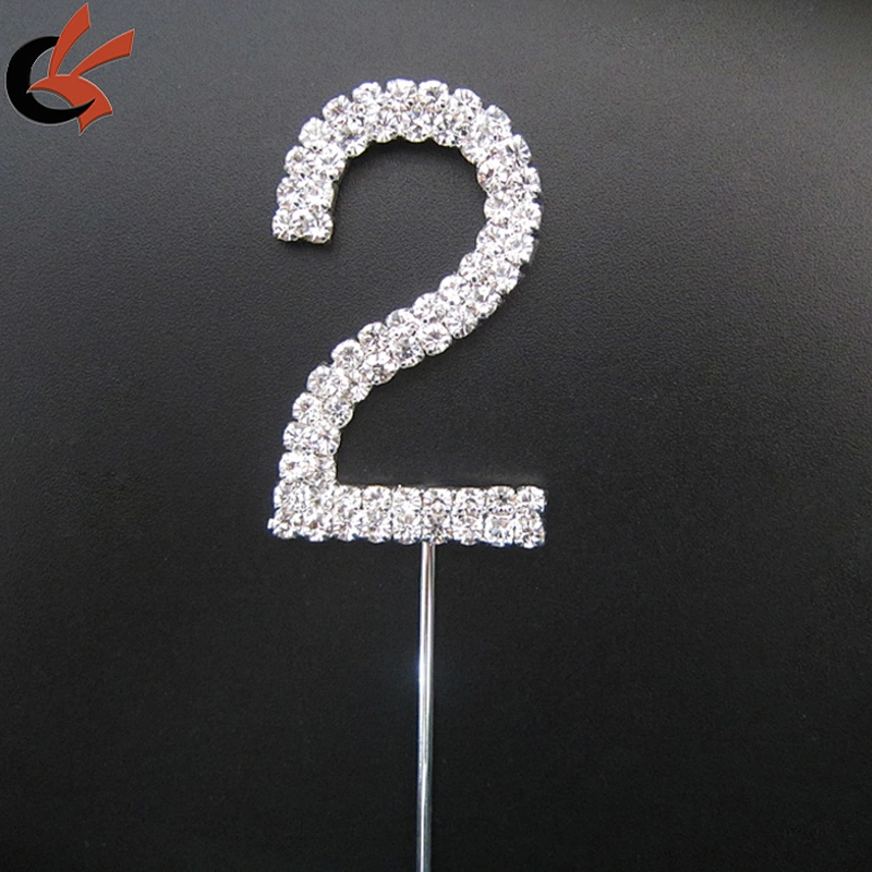 hot sale number 0-9 rhinestone cake topper for Birthday cake decoration