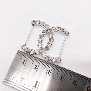 Silver rhinestone bikini accessories crystal channel connector for competition suit