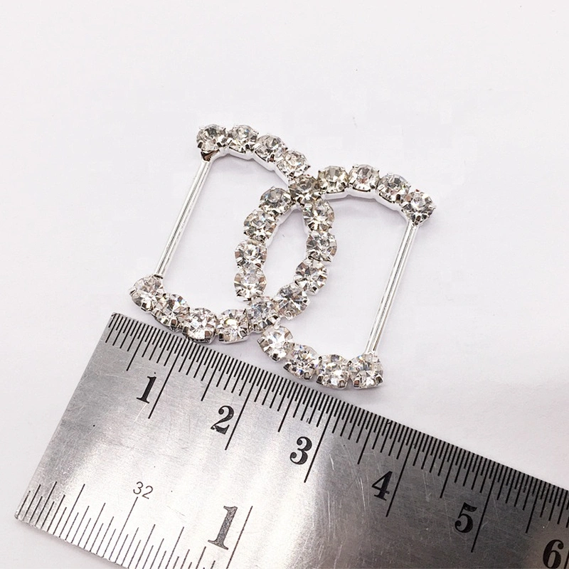 Silver rhinestone bikini accessories crystal channel connector for competition suit