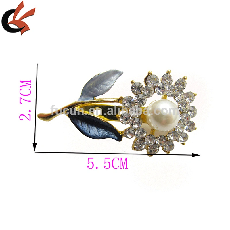 enamel pearl rhinestone sunflower brooch for wedding decoration