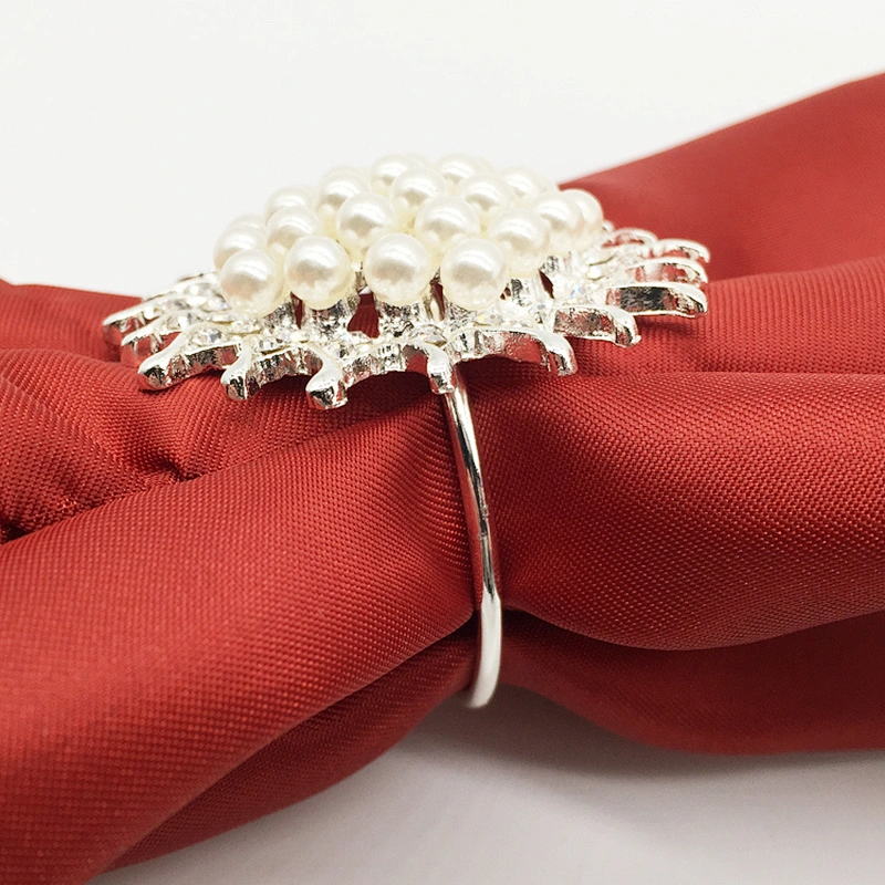 Wedding Christmas Wholesale Pearl beaded napkin rings Thanksgiving napkin holders