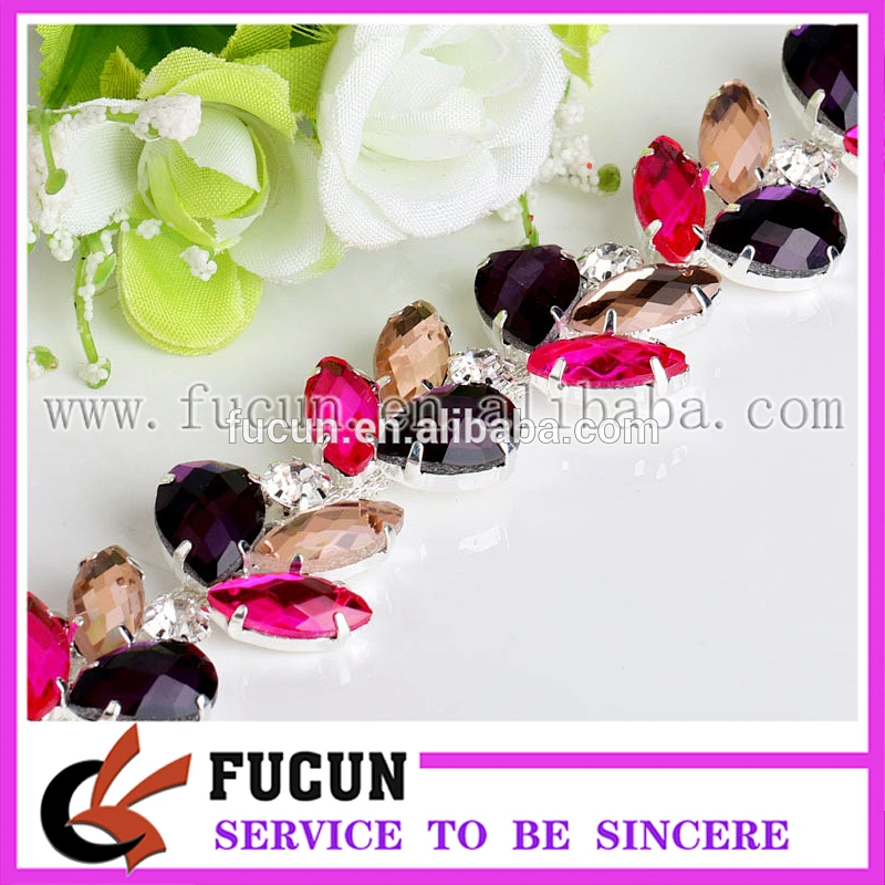 wedding dress decorative colors rhinestone chain