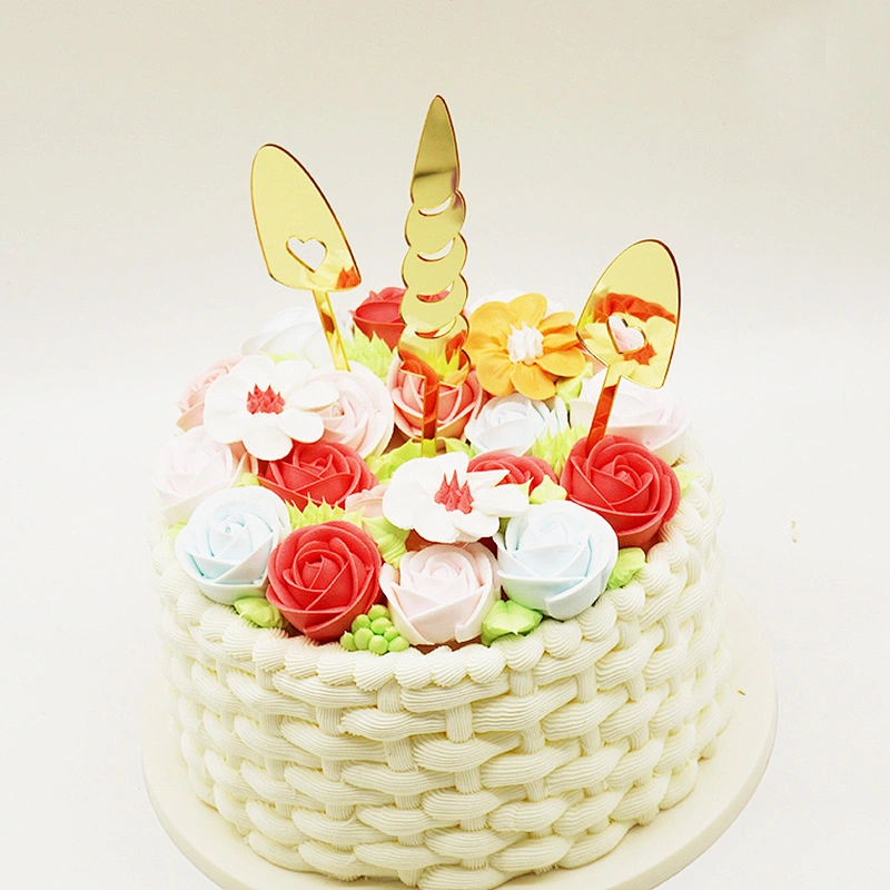 unicorn party supplies gold mirror birthday acrylic cake stand for decor