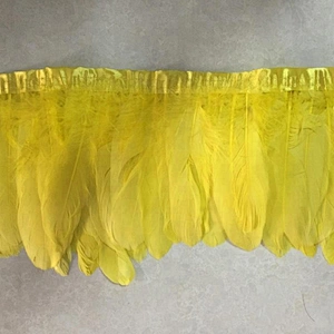 NEW Fashion Wholesale 15-20CM Width Goose Feather Dyed Yellow Fabric Strip Goose Feathers Trims