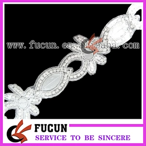 Wholesale Fashion Wedding Rhinestones Applique/Bridal Sash Appliques/Rhinetones Trimming for Dress decoration