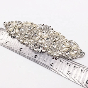 Rose Gold Embroidery Patch Applique Stick Iron On Emblem Rhinestone Applique For Garment Accessories