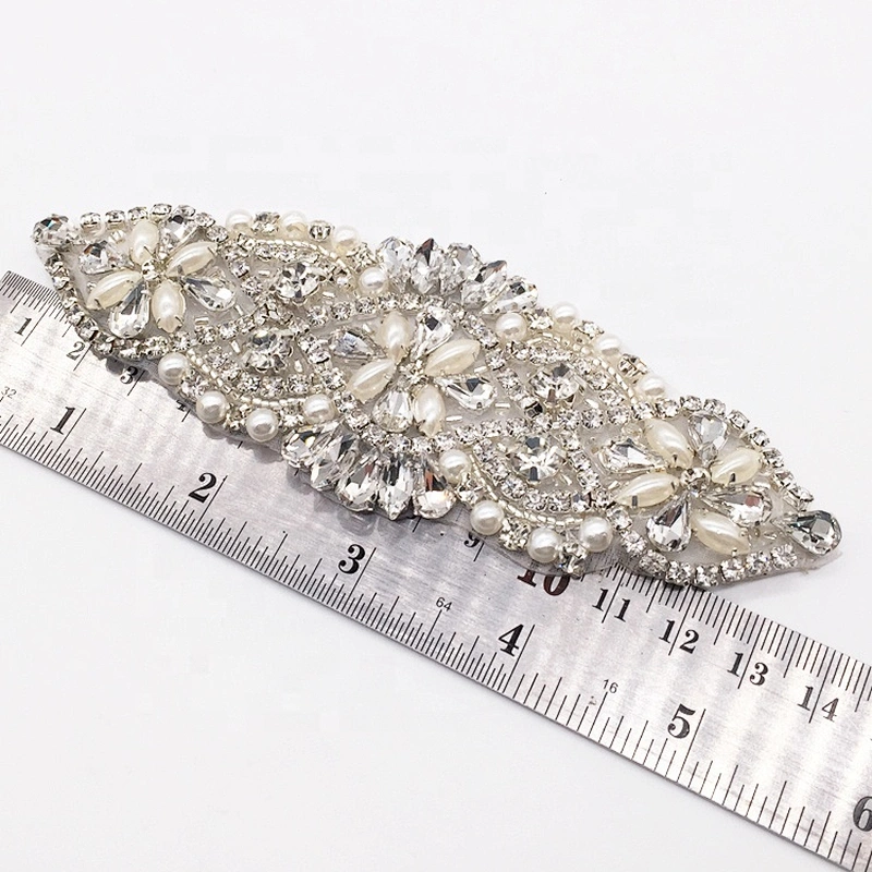 Rose Gold Embroidery Patch Applique Stick Iron On Emblem Rhinestone Applique For Garment Accessories