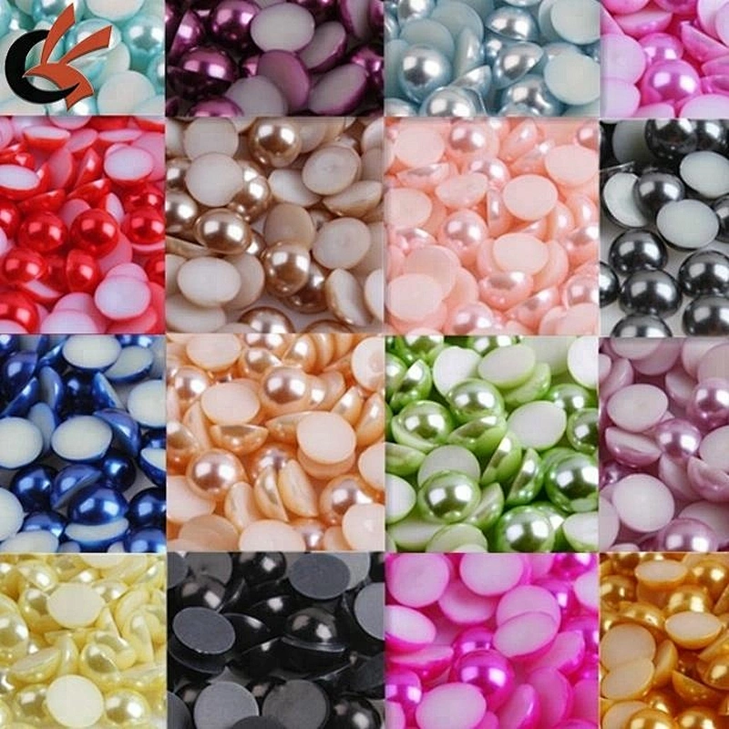 Factory 2mm-25mm loose ABS imitation half cut round pearls