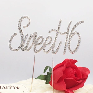 Cake Decorating Supplies Theme Birthday Party Rhinestone Sweet 16 Birthday Cake Topper Wholesale