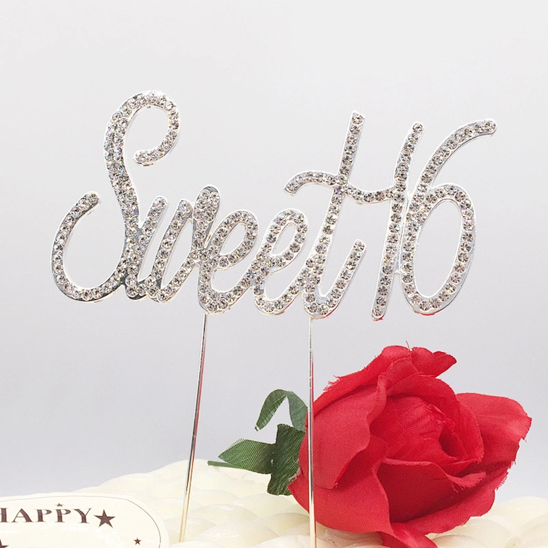 Cake Decorating Supplies Theme Birthday Party Rhinestone Sweet 16 Birthday Cake Topper Wholesale