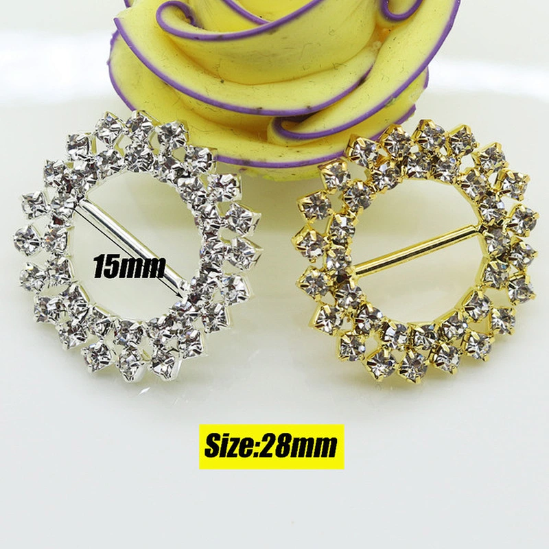 wholesale gold diamante rhinestone buckles for invitation ribbon slider