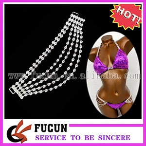 wholesale Rhinestone Fitness Competition Bikini Suit Rhinestone Bikini connectors