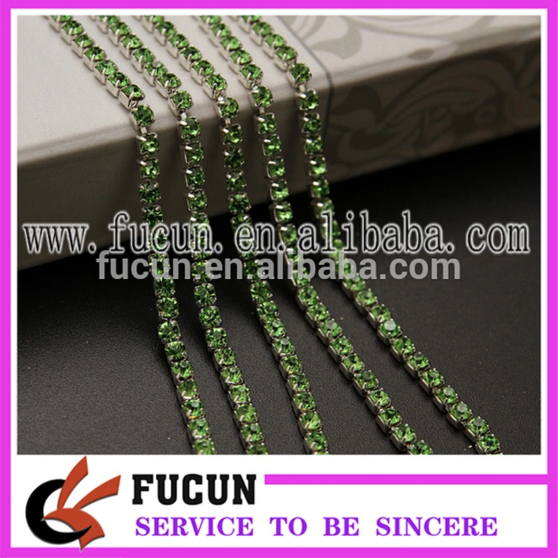 6mm ss28 Aqua color DMC rhinestone trim chain roll rhinestone brass cup chain