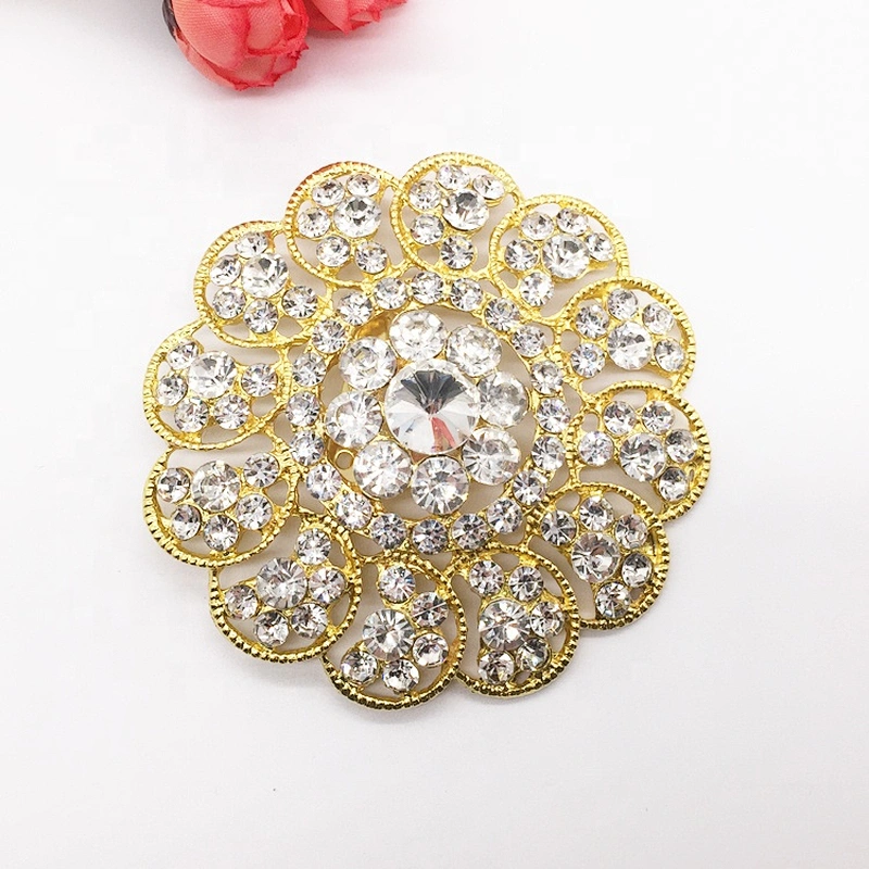 Vintage style glass crystal rhinestones women and men wedding topper brooch extra large wedding brooch