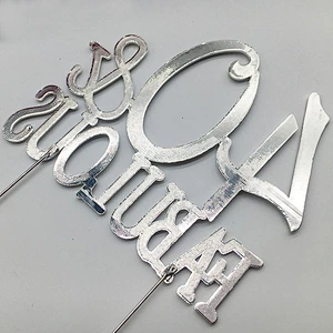 Customized Zinc alloyed silver plating 40 and fabulous cake topper birthday