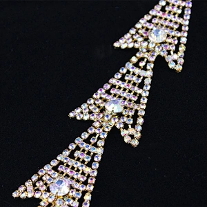 Factory Direct New Product DIY AB rhinestone wedding formal dress diamond strass belt chain trimming