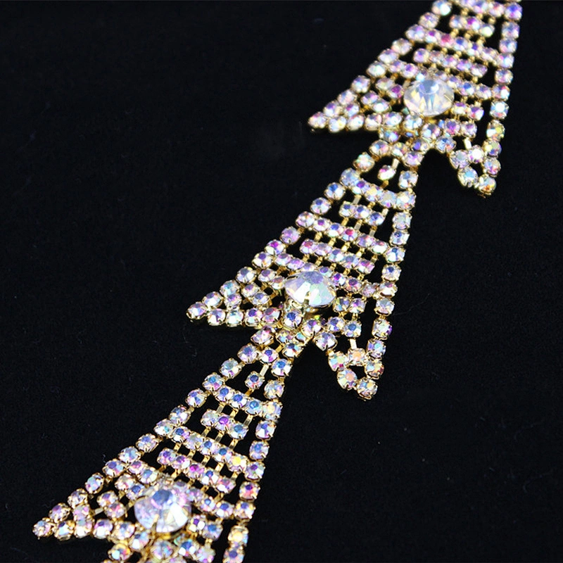 Factory Direct New Product DIY AB rhinestone wedding formal dress diamond strass belt chain trimming