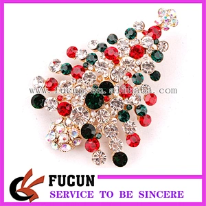 cheap freshing colorful lighting christmas trees brooch pin for decoration