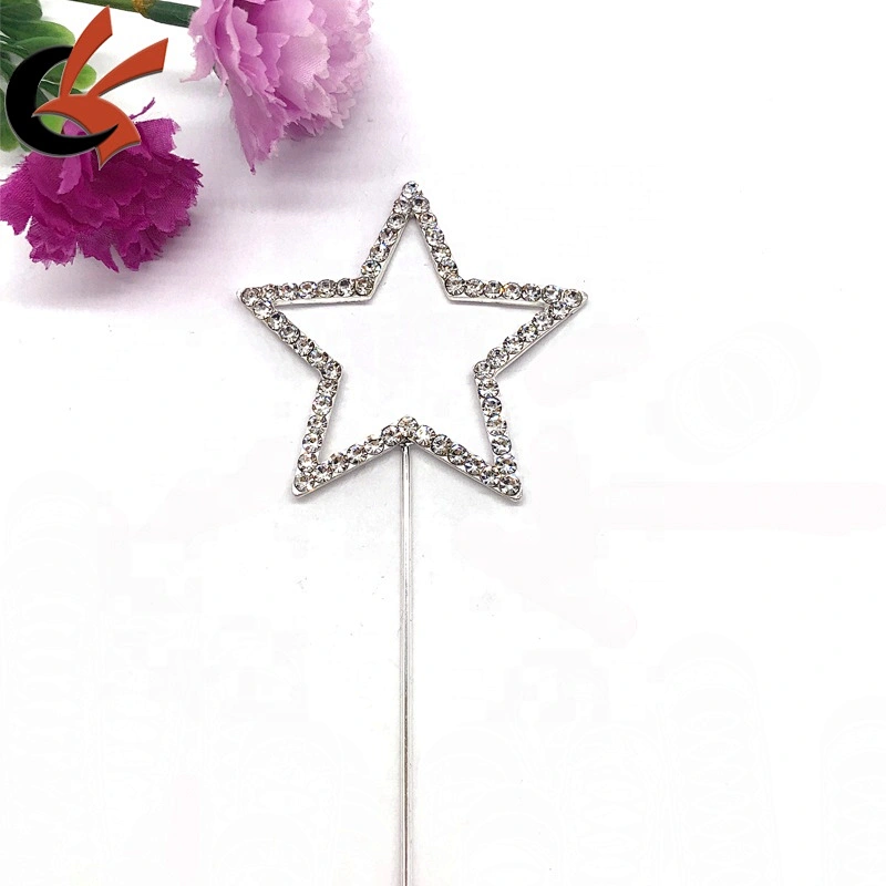 45x48mm Silver star shining crystal rhinestone cake topper