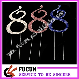 top sale shinning decorative crystal cake topper for Kid Birthday